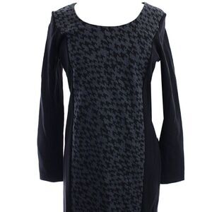 Kenzie black w/gray houndstooth panel dress NWT XL